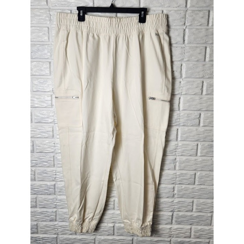 DSG Twitch + Allison Women's High Rise Jogger Loose Fit Ivory Size XXL